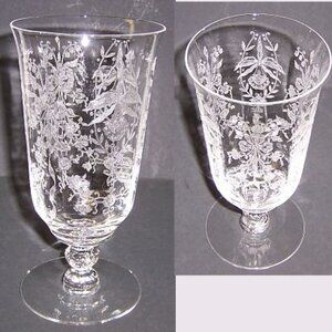 Heisey Glass Crystal ORCHID No. 5025 Tyrolean 6 1/2 Inch12 Ounce Ice Tea Tumbler